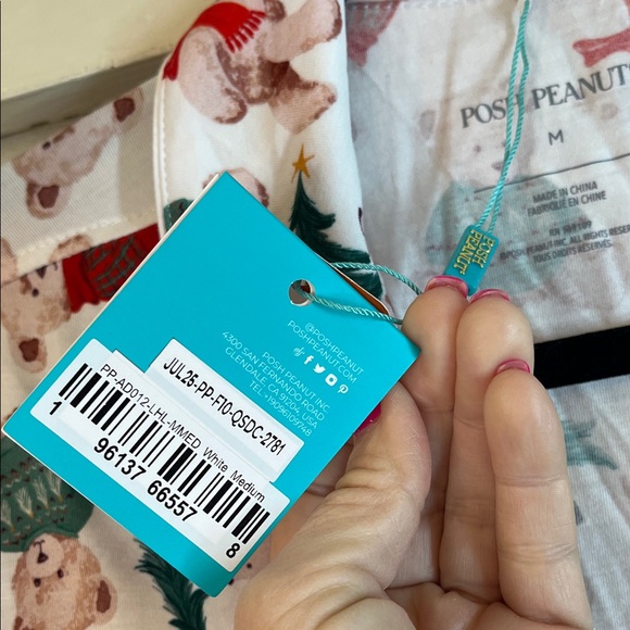 Posh Peanut NWT Holiday Bear Viscose combo Pajama Set size medium - Picture 3 of 13